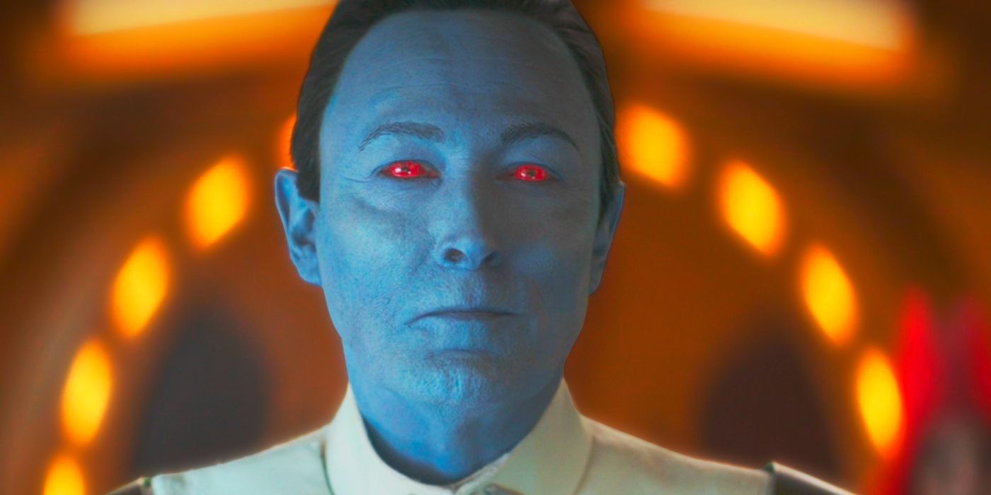 Closeup of Grand Admiral Thrawn (Lars Mikkelsen) in Ahsoka