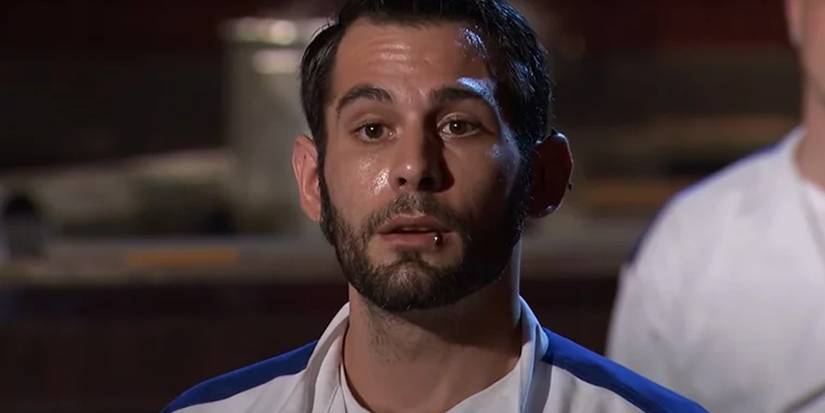 genaro dellilo on Hell's Kitchen season 16 looking nervous