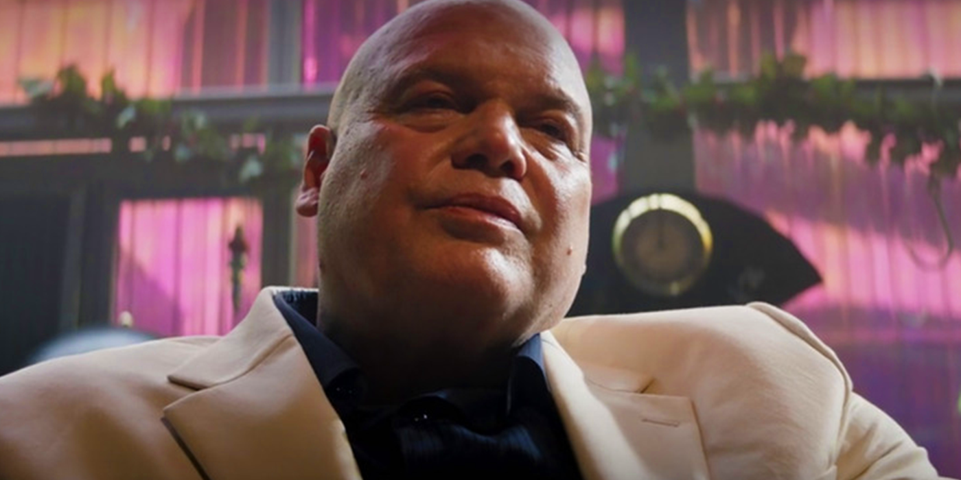 Vincent D'Onofio's Kingpin in the MCU's Hawkeye series looking offscreen