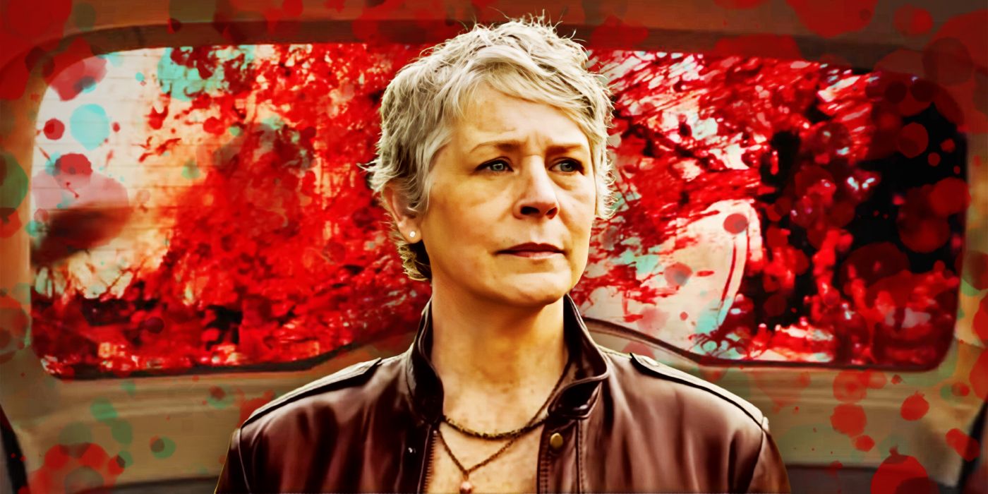 Carol in a car that's covered in zombie blood in The Walking Dead Daryl Dixon season 2