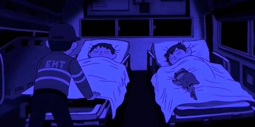 Wirt and Greg in the ambulance in Over the Garden Wall