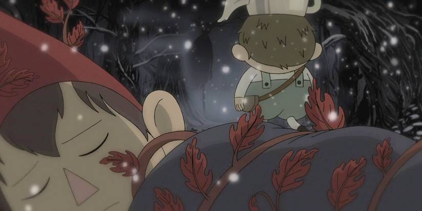 Wirt overgrown in branches while Greg leaves in Over the Garden Wall