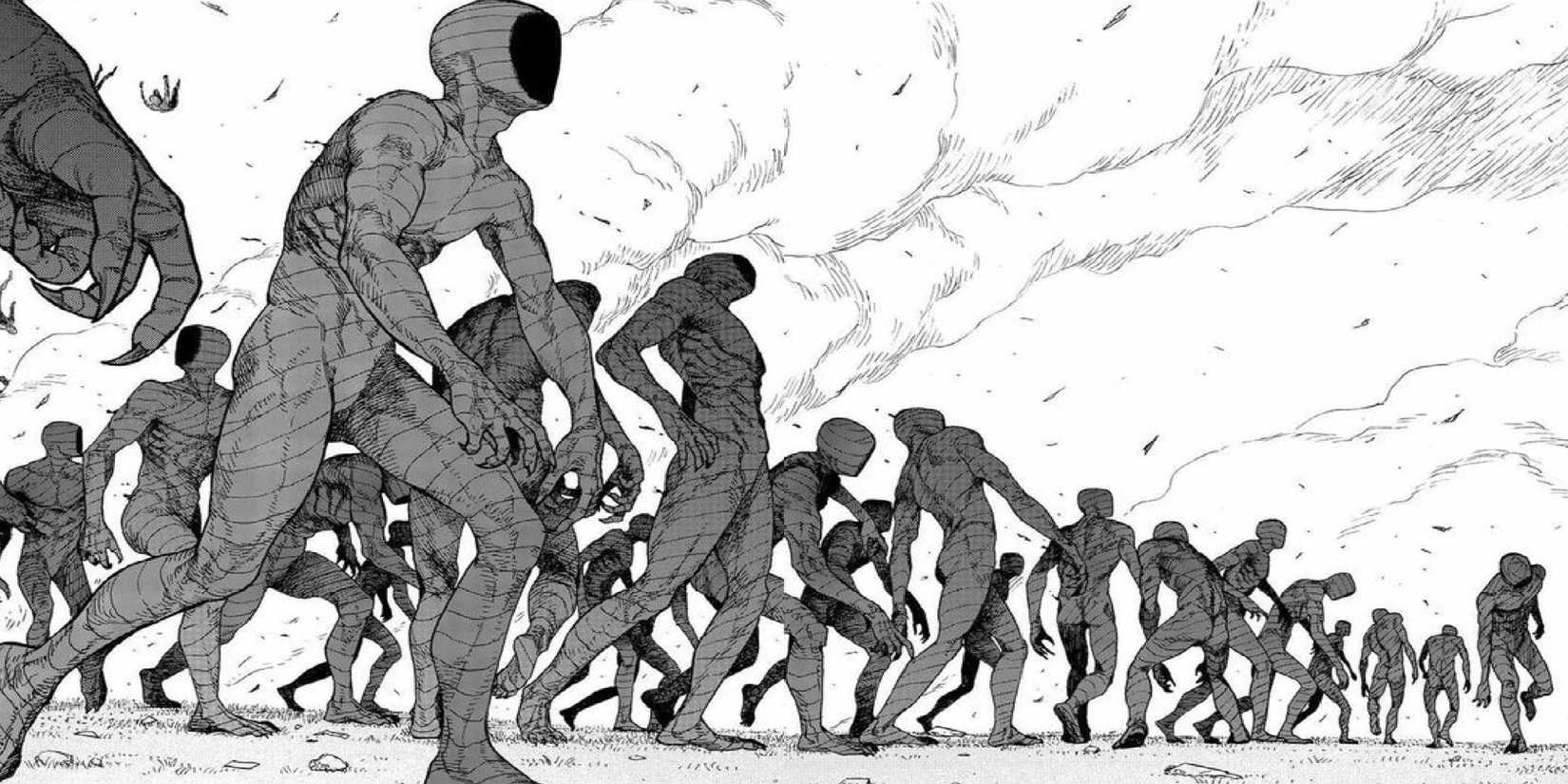 7 Bingeable Manga To Fill the Void Left By Chainsaw Man's Ending 5 Ajin manga panel showing the black ghosts shambling around.
