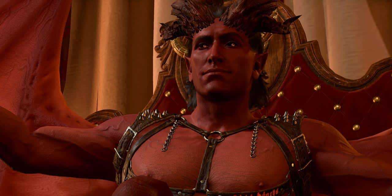 Haarlep from Baldurs Gate 3 lies in a bed in the House of Hope.