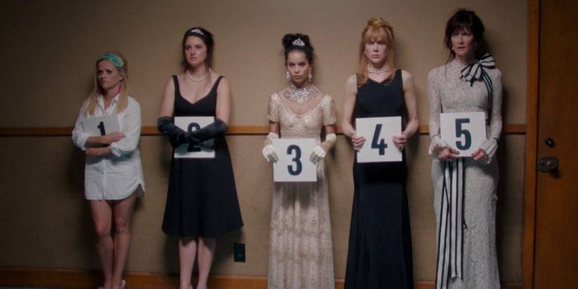 Monterey Five at Police Station Holding Numbers in Big Little Lies Season 1