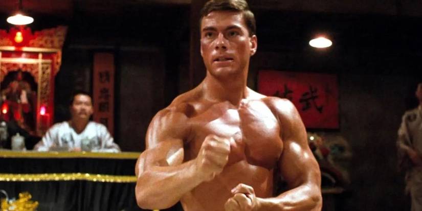 Jean-Claude Van Damme as Frank Dux prepares for a fight in Bloodsport