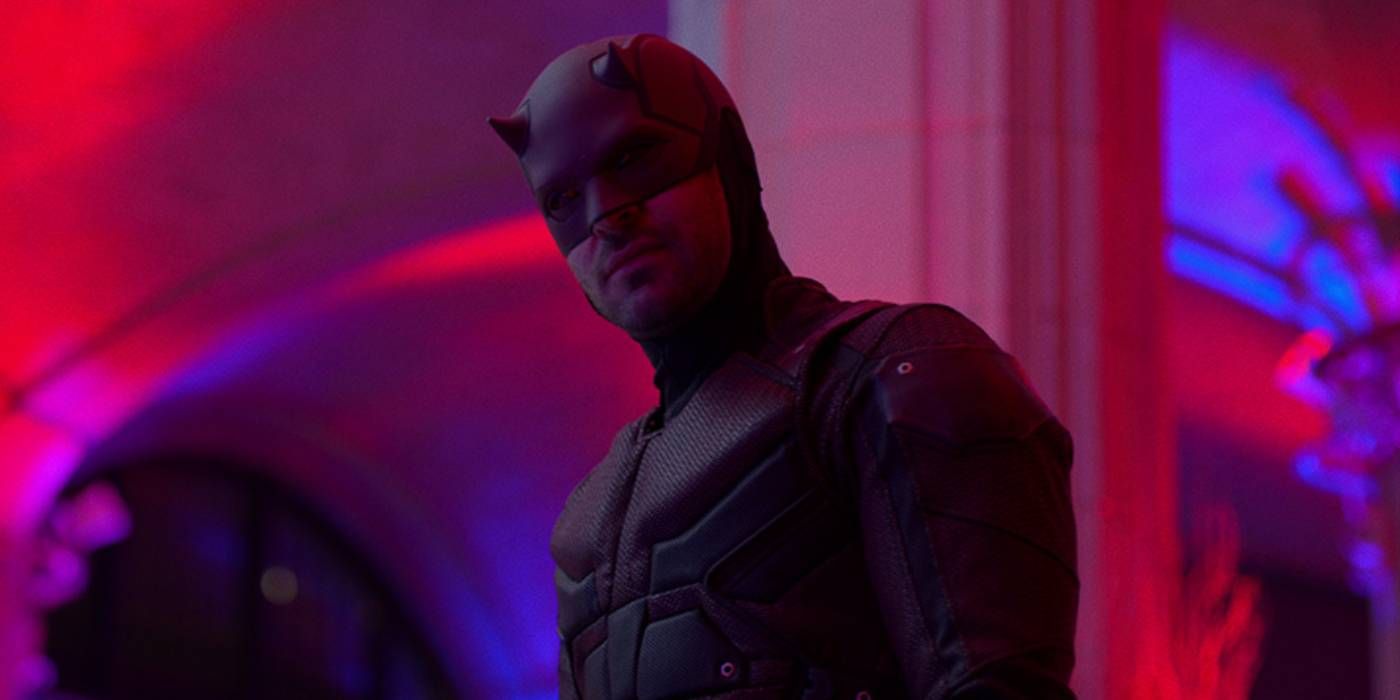 Charlie Cox as Daredevil in The Defenders in his red costume