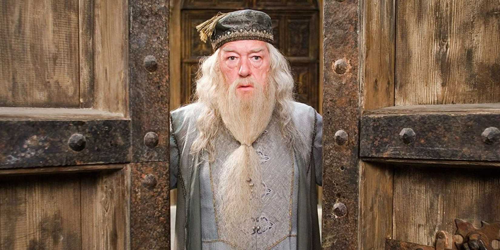 Dumbledore shutting the door to the hospital wing in Harry Potter and the Prisoner of Azkaban
