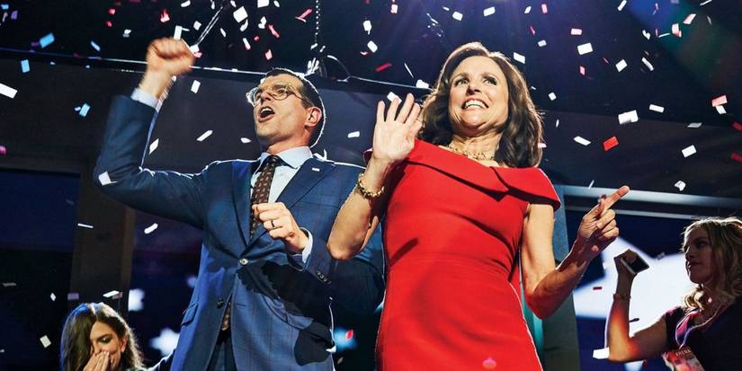 Selina Meyer e Jonah Ryan no final de Veep.