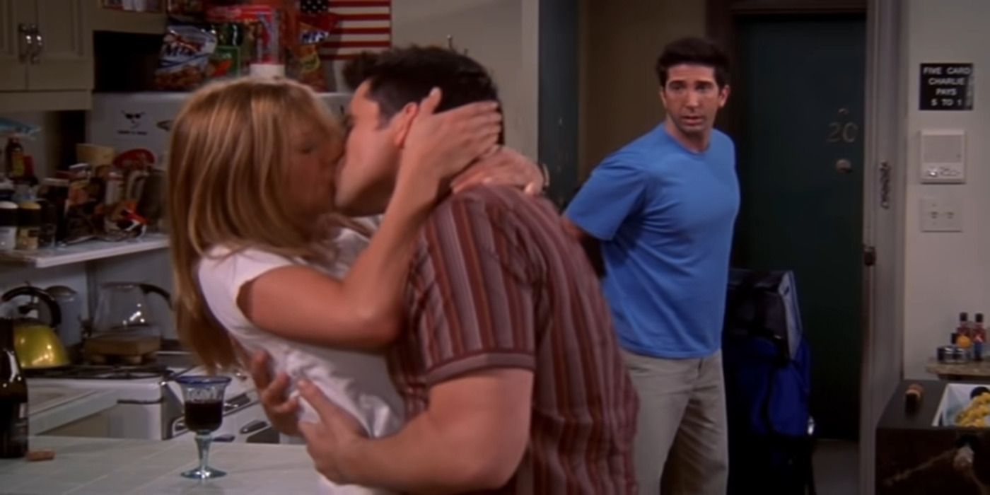 Ross encontra Joey e Rachel se beijando em Friends