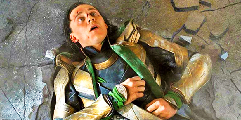 Loki incapacitado pelo Hulk em Os Vingadores