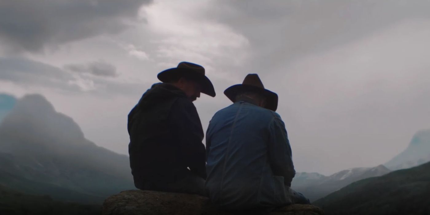 John Dutton and his father in Yellowstone