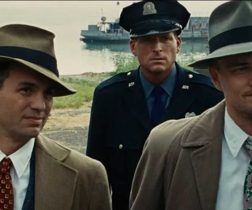 Mark Ruffalo with Leonardo Dicaprio in Shutter Island with Police man