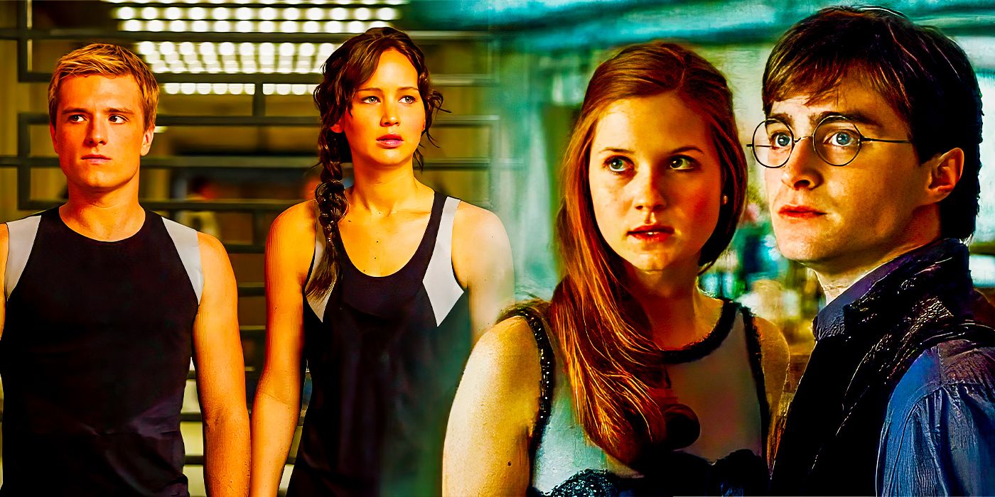 A custom image featuring Katniss and Peeta from The Hunger Games combined with Harry Potter and Ginny from Harry Potter