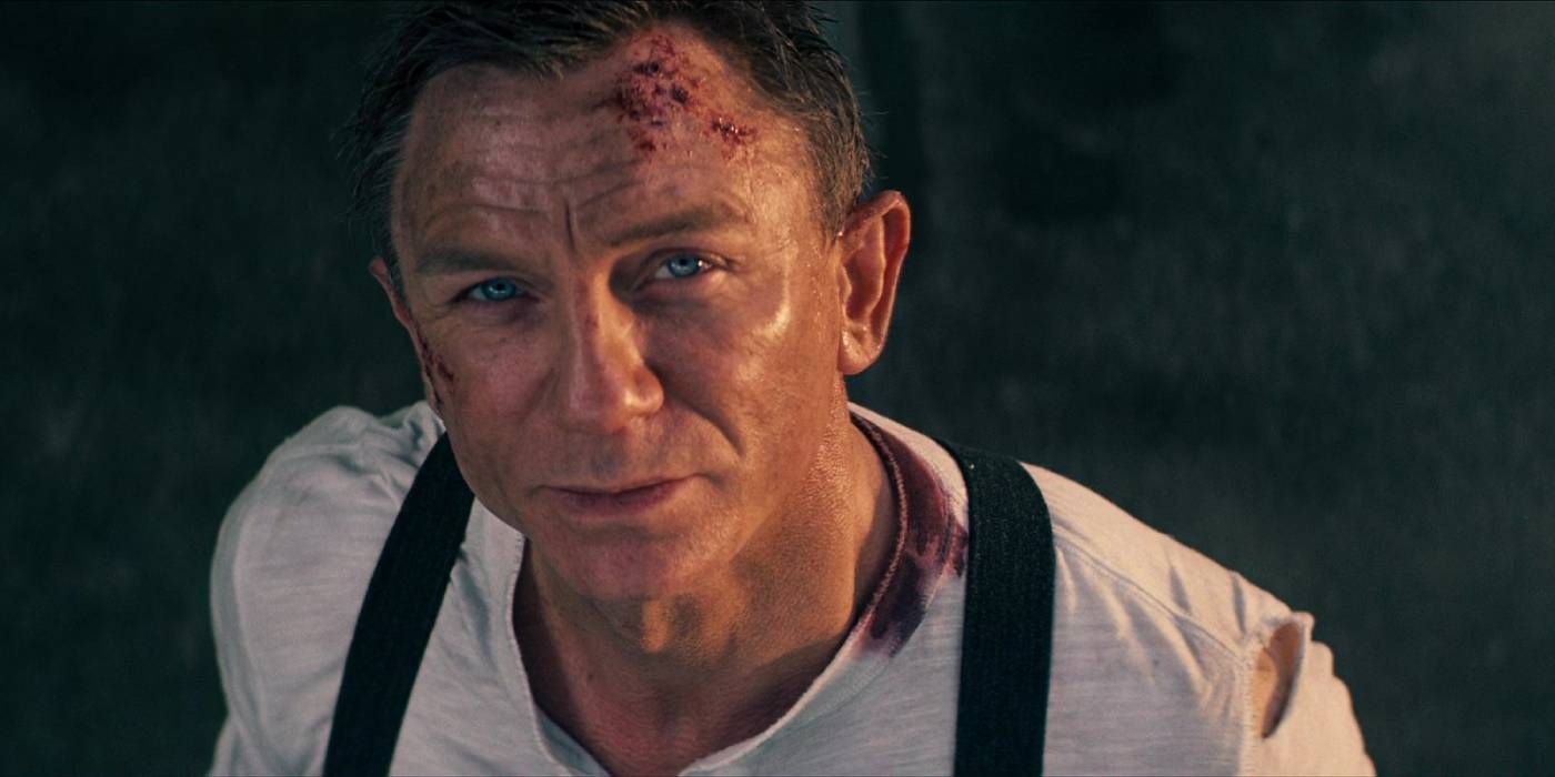 Daniel Craig looking sweaty as James Bond in No Time To Die.