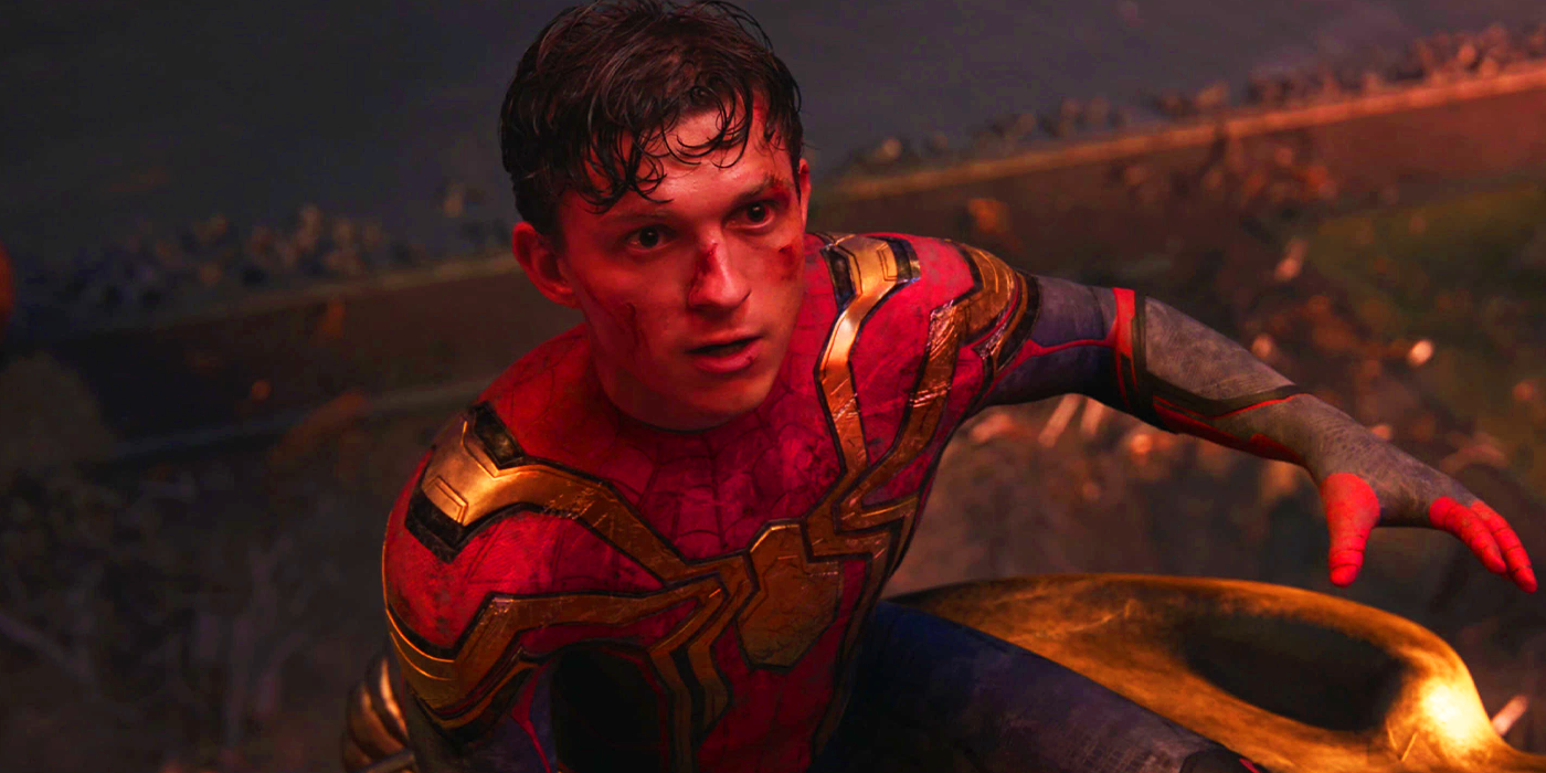 Peter Parker after the battle at the Statue of Liberty in Spider-Man No Way Home