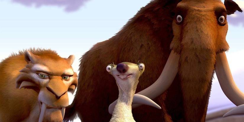 Diego, Sid, and Manny looking confused in Ice Age