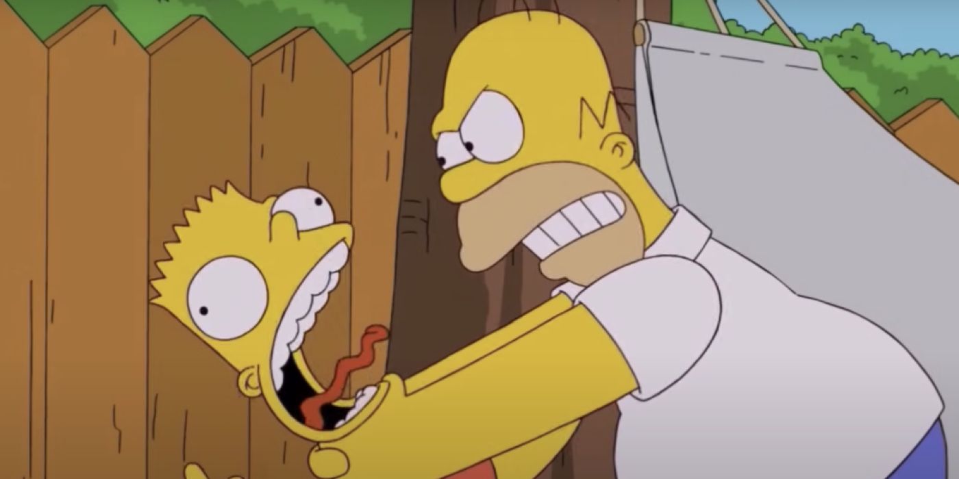 La temporada 36 de Los Simpson recuperó el controvertido programa Homer estrangula a Bart Gag, pero la IA tiene la culpa