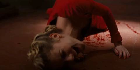 Shosanna dying on the floor in Inglourious Basterds.