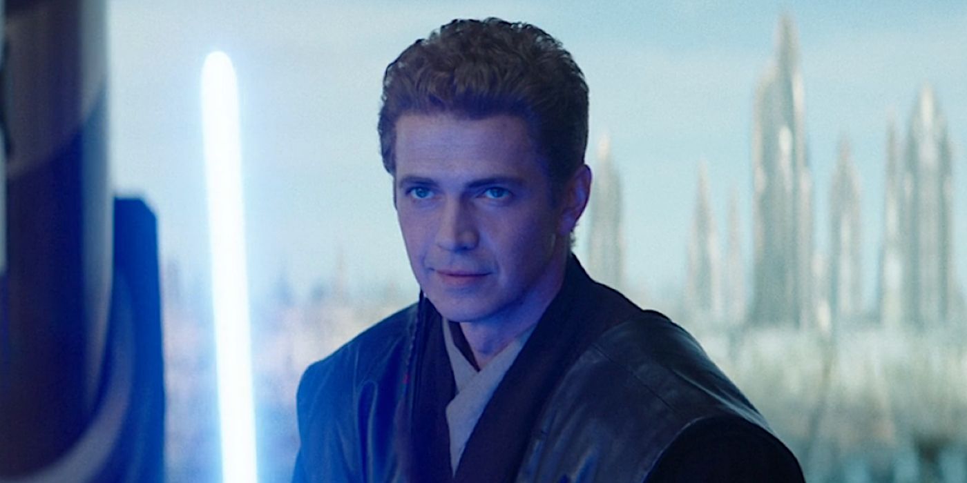 Star Wars' Anakin Skywalker holding a lightsaber in Obi-Wan Kenobi