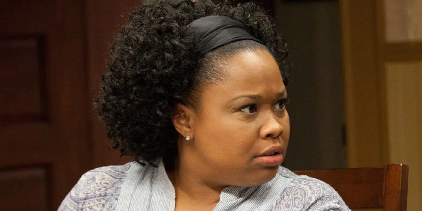 Tammy Madea looks confused at the dinner table in Madea's Big Happy Family