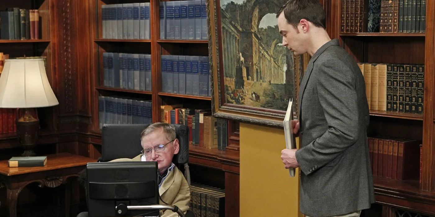 Sheldon meets Stephen Hawking in The Big Bang Theory