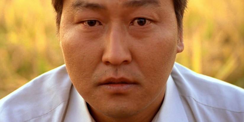 Kang ho Song stares at the camera in the ending scene from Memories of Murder