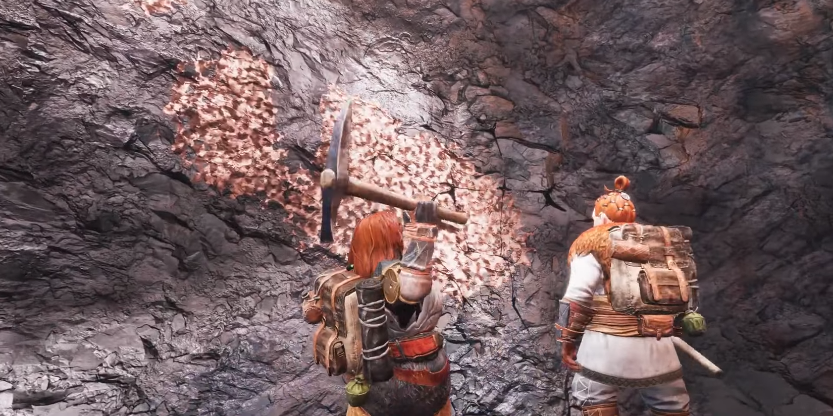 Dua Kurcaci menambang dengan Beliung di LotR: Kembali ke Moria