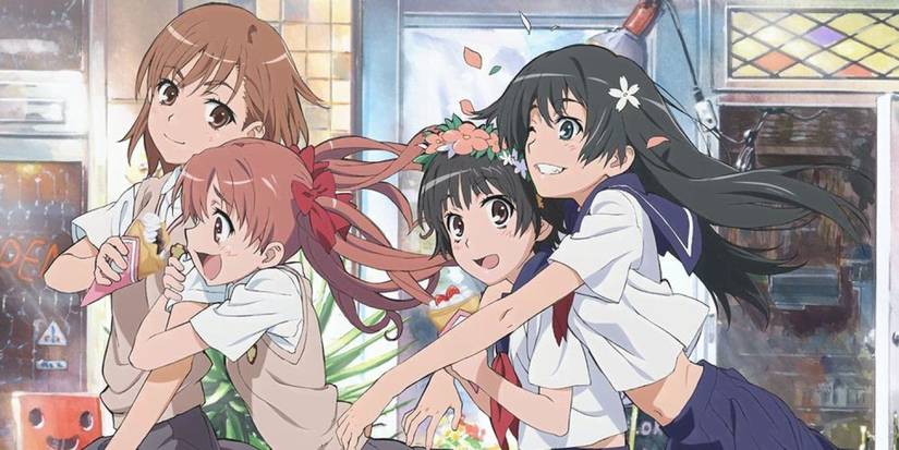 The main cast in a Certain Scientific Railgun