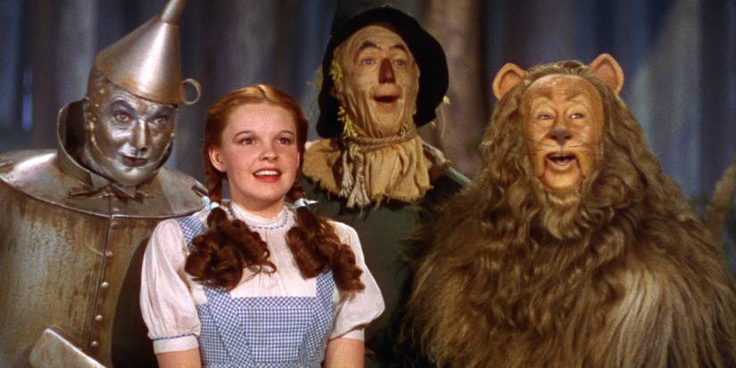 The Tinman, Dorothy, Scarecrow, and The Lion in The Wizard of Oz