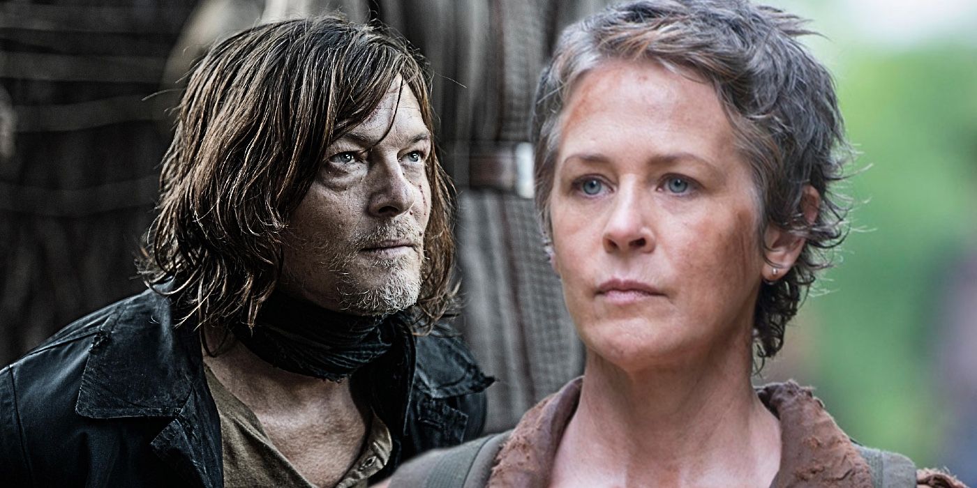 A composite image of Daryl Dixon (Norman Reedus) and Carol Peletier (Melissa McBride) from The Walking Dead