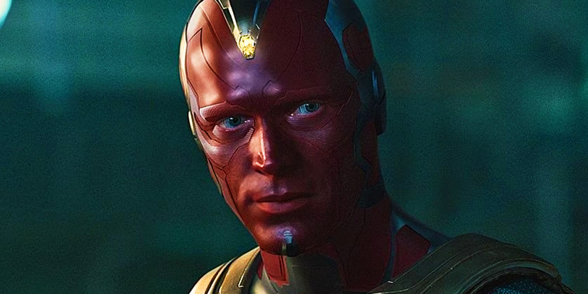 Vision with the Mind Stone in his head in Avengers Age of Ultron