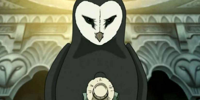 Wan Shi Tong stares down the scholar in Avatar The Last Airbender