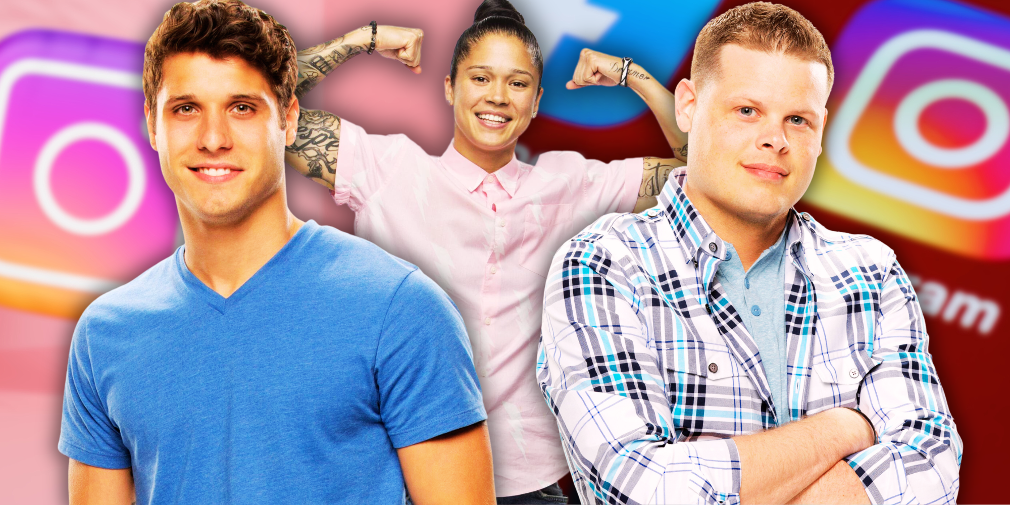 Derrick Levasseur, Cody Calafiore and Kaycee Clark from Big Brother in a montage.