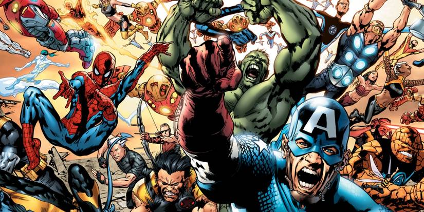  Marvel Comics' Ultimate Universe montage image of the X-Men, Spider-Man, and the Ultimates.
