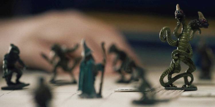 A Dungeons and Dragons board in Stranger Things