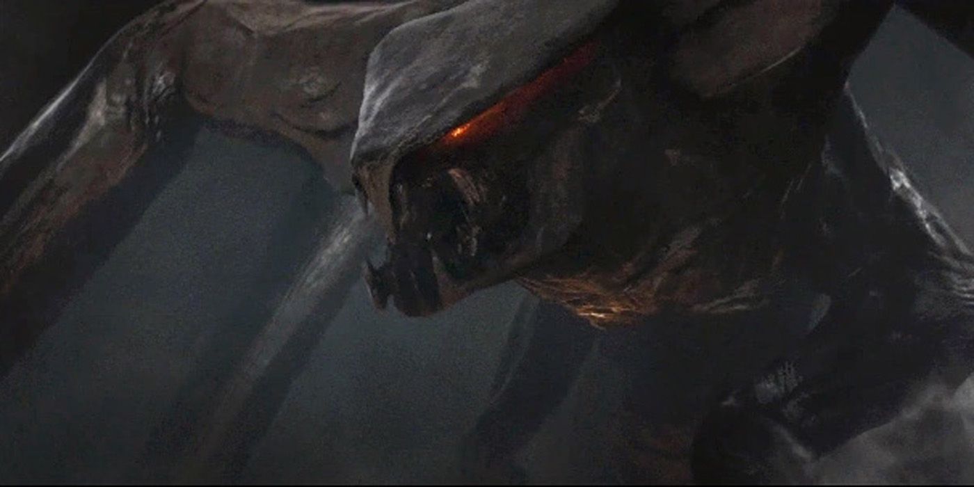 A female Muto in Godzilla looking scary