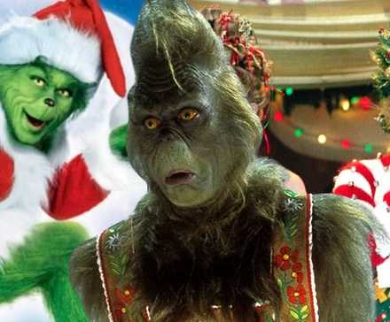 Коллаж с изображением Гринча, сыгранного Джимом Кэри.