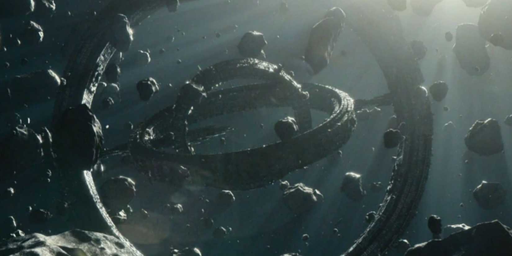 The Invictus in Foundation in an asteroid field