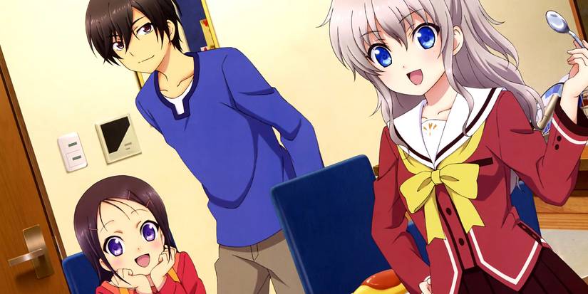 Charlotte - Yuu & Ayumi Otosaka, and Nao Tomori having omurice together