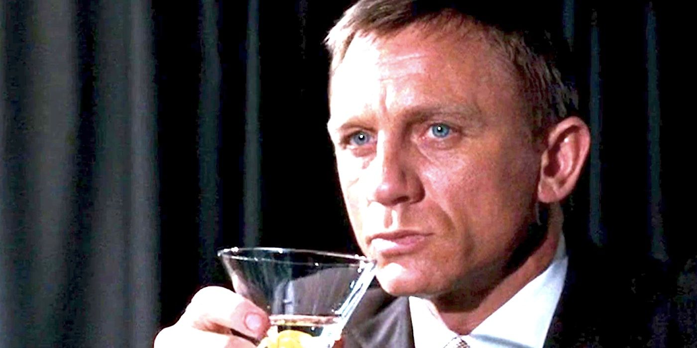 Daniel Craig's James Bond Drinking a Martini in Spectre