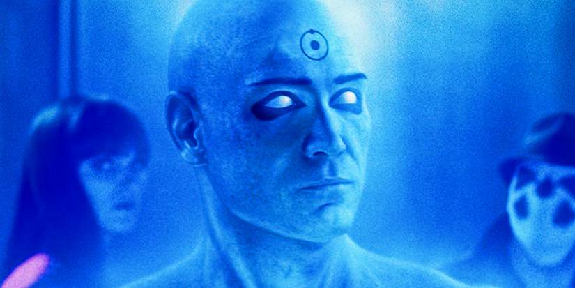 Doctor Manhattan in Watchmen 2009 looking offscreen