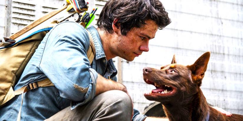 Dylan OBrien As Joel Looking At Boy The Dog In Love And Monsters