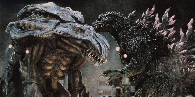 Godzilla fighting Orga in Godzilla 2000.