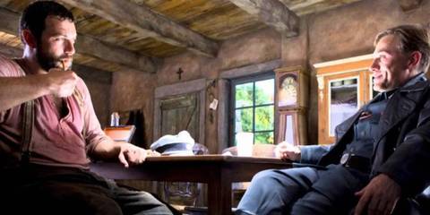 Hans Landa interrogates LaPadite on his dairy farm in Inglourious Basterds