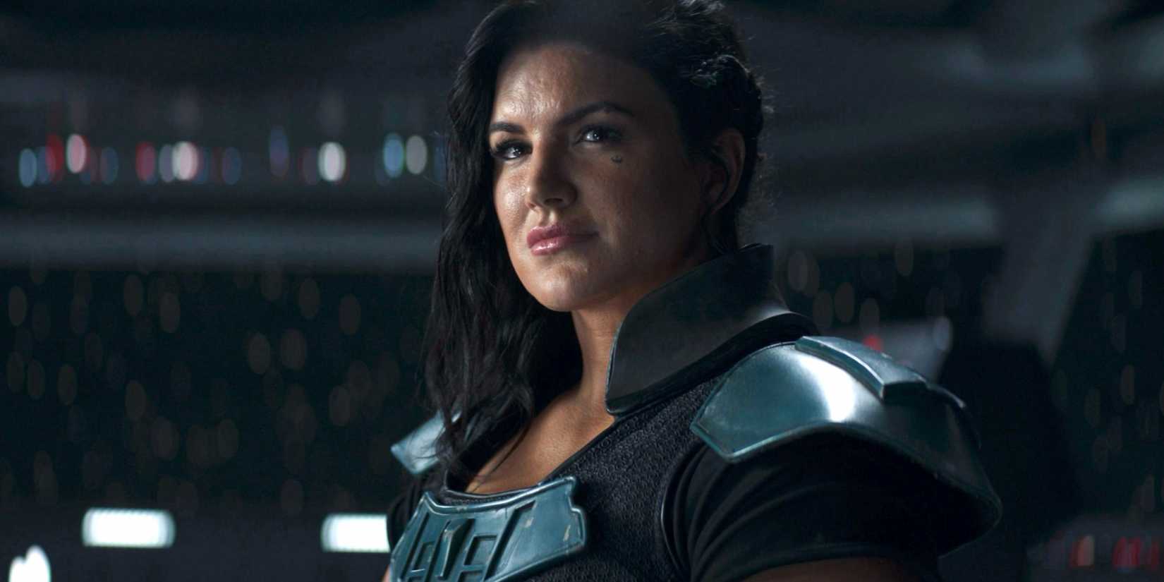 Cara Dune smiles at Din Djarin and Grogu in The Mandalorian season 2 finale