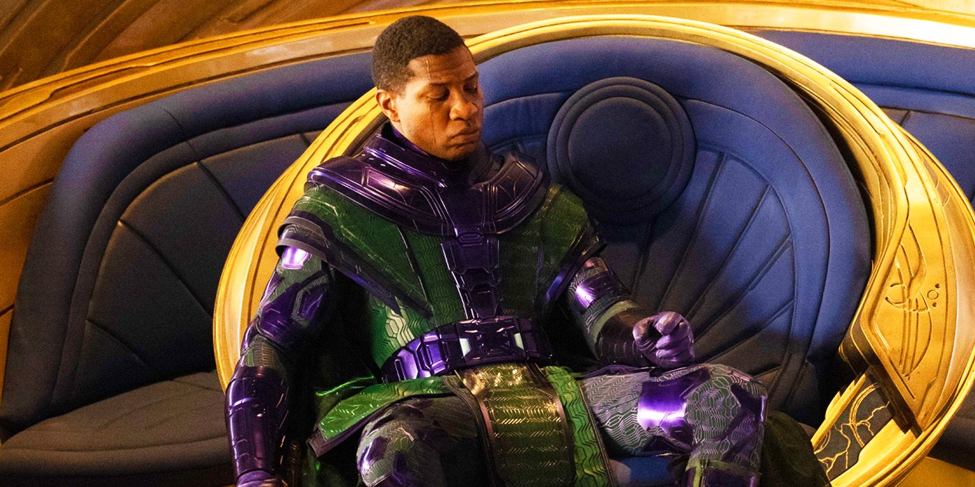 Jonathan Majors' Kang the Conqueror on his throne in Ant-Man 3