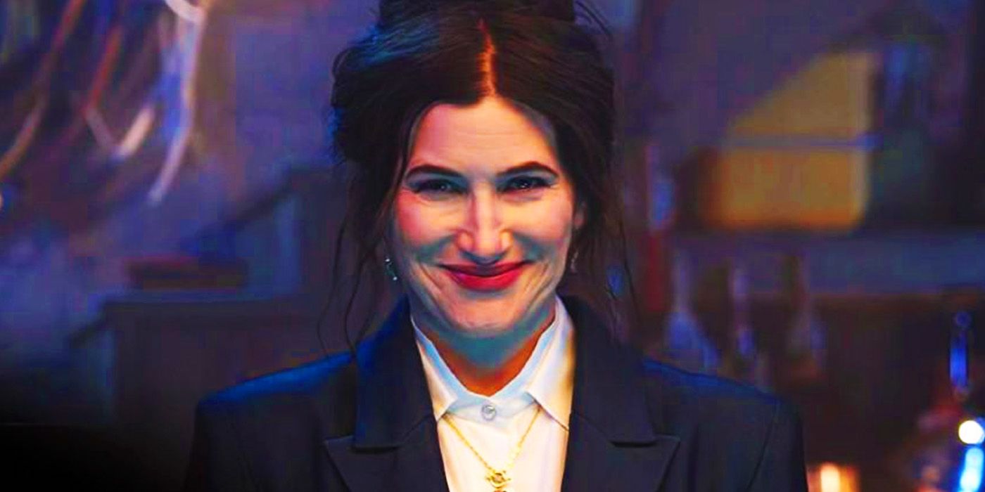 Kathryn Hahn's Agatha Harkness smiling in WandaVision