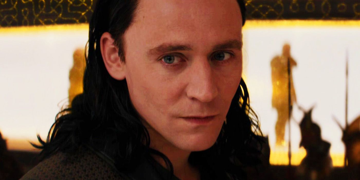 A close-up shot of Tom Hiddleston as Loki in prison on Asgard in Thor The Dark World