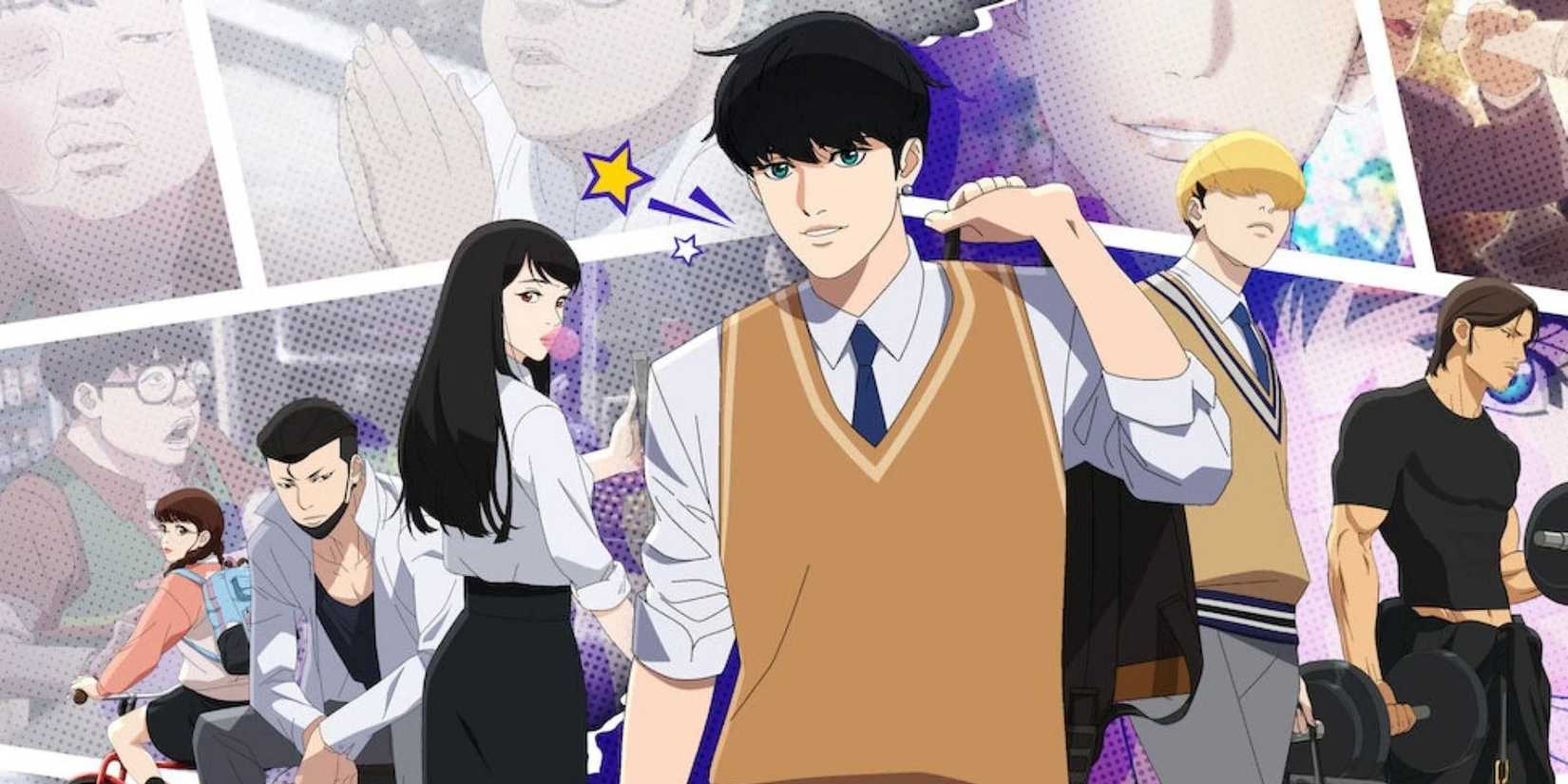 Park Hyung Suk from Lookism stands among his classmates.